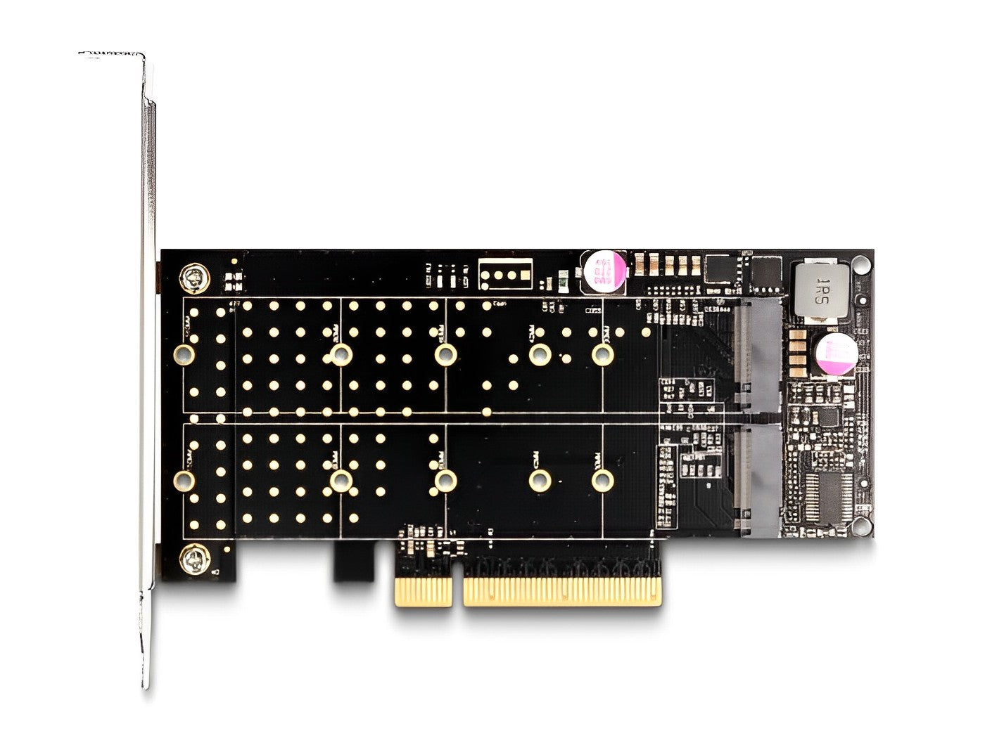 כרטיס PCI-E x8 Bifurcation Low profile עבור 2 כוננים M.2 NVMe - delock.israel