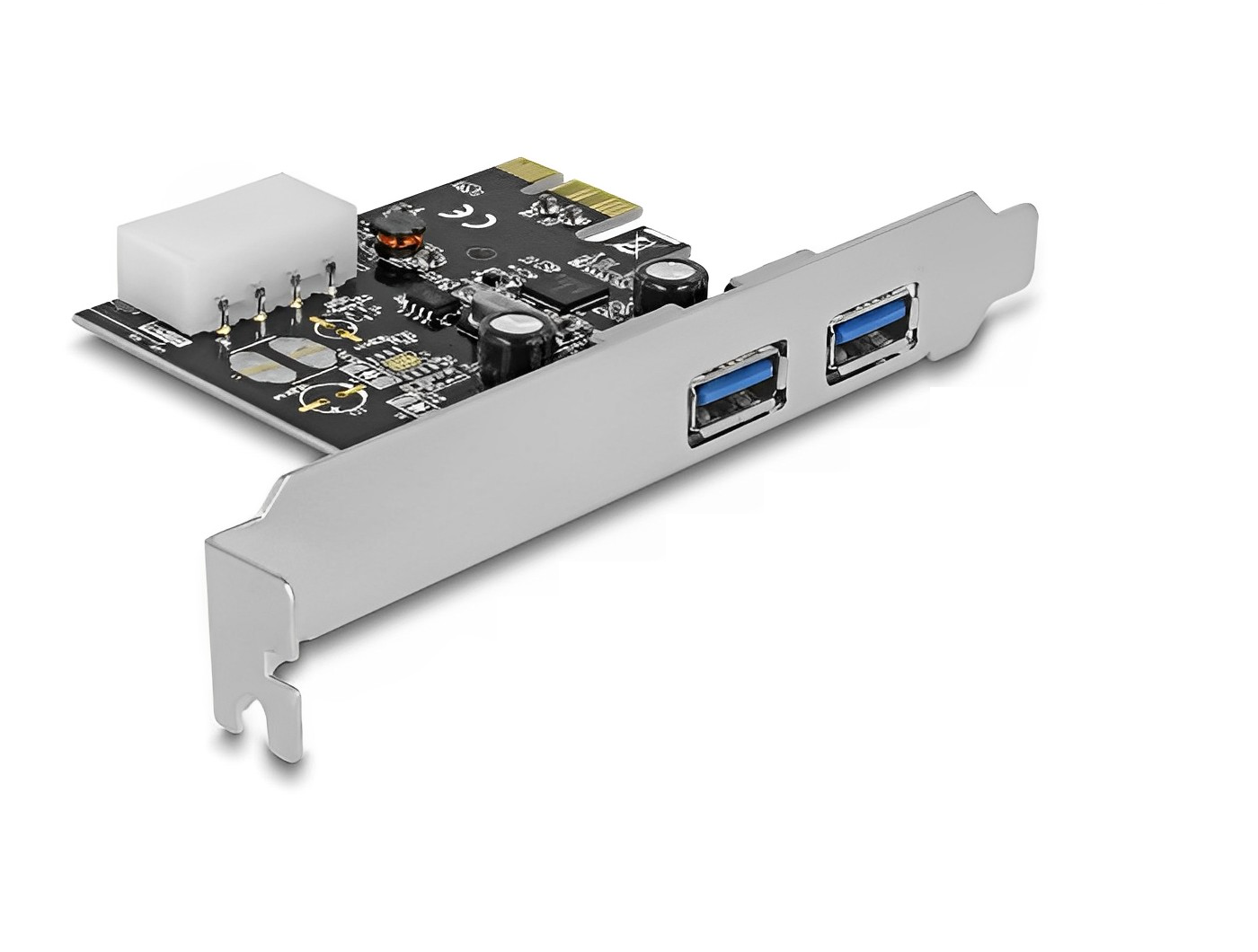 כרטיס PCIe x1 USB 3.2 Gen 1 5Gbps Low profile עם 2 יציאות צ'יפ Renesas - delock.israel