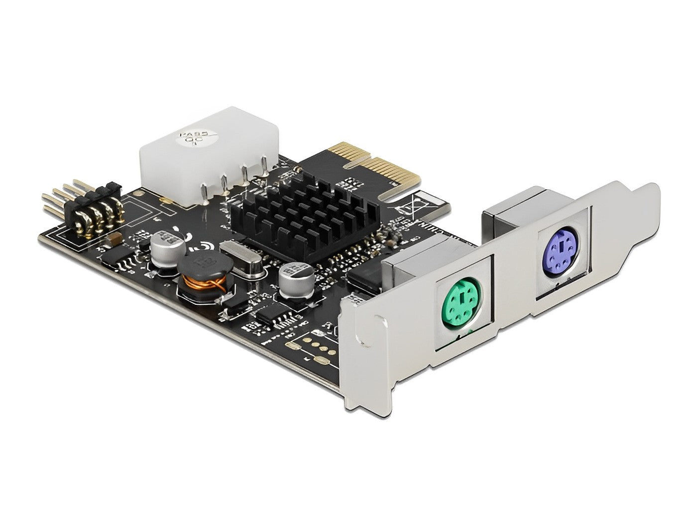 כרטיס PCI-E עם 2 יציאות PS/2 צ'יפ Renesas - delock.israel
