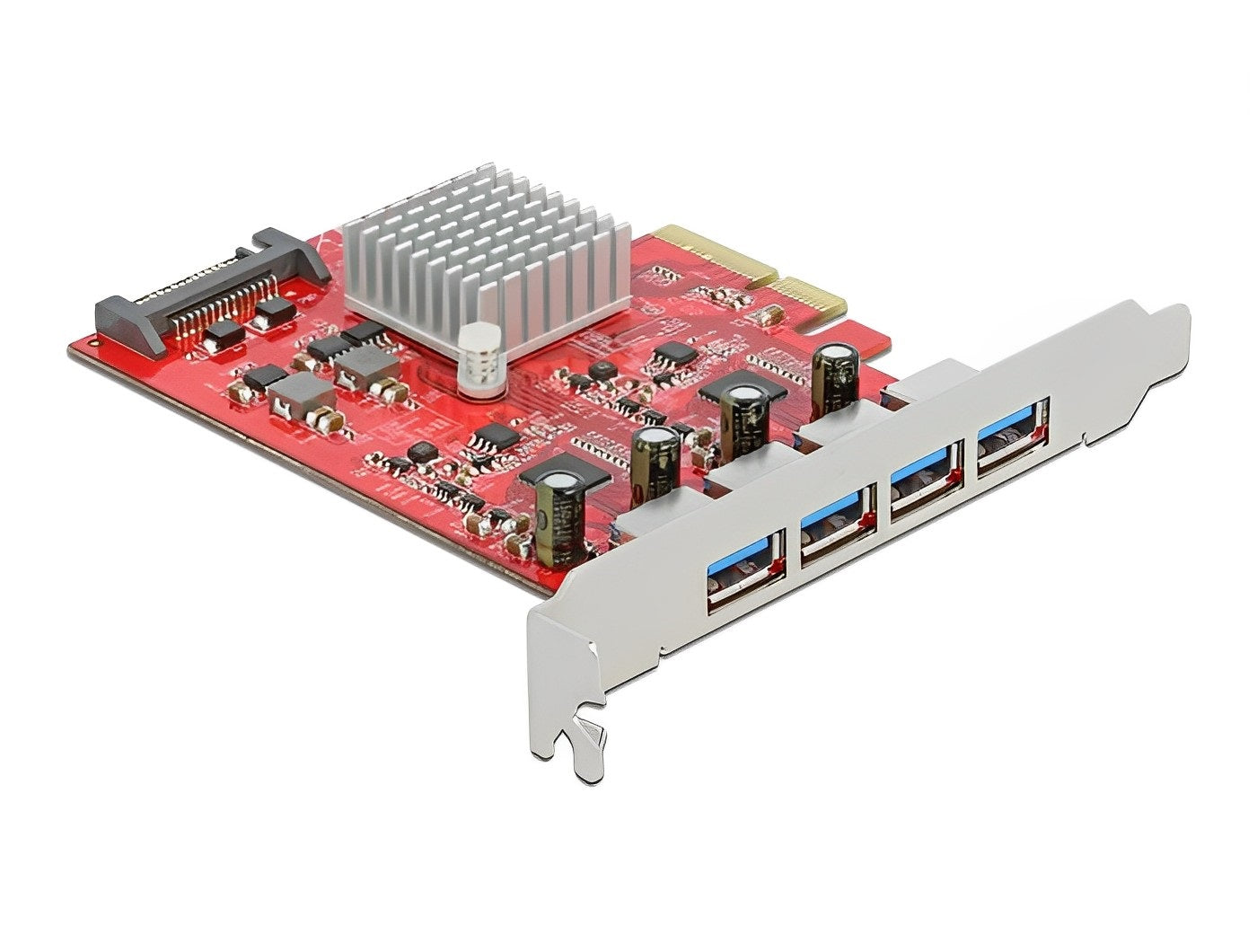כרטיס PCI-E USB 3.2 Gen 2 10Gbps עם 4 יציאות USB-A צ'יפ Asmedia - delock.israel