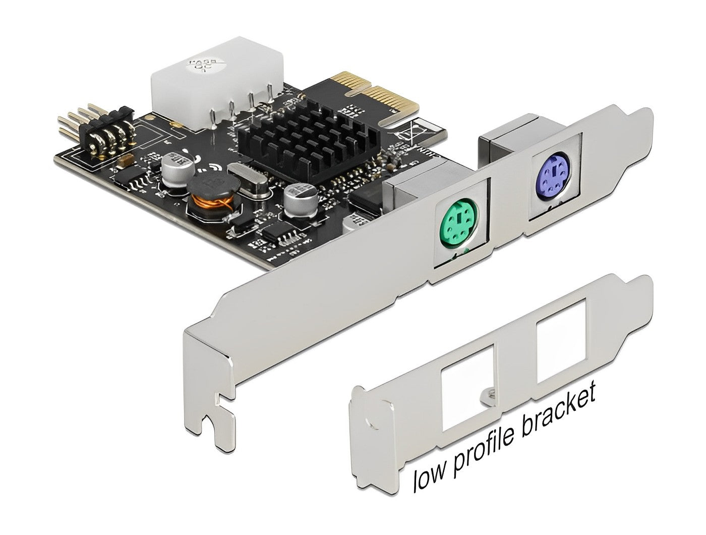 כרטיס PCI-E עם 2 יציאות PS/2 צ'יפ Renesas - delock.israel