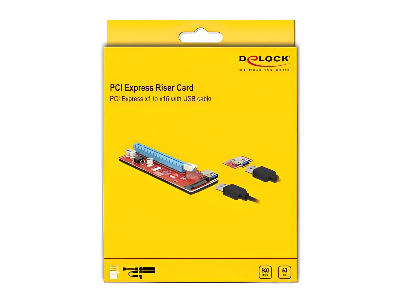 כרטיס הרחבה רייזר מסלוט PCIe x1 לסלוט PCIe x16 על כבל USB אורך 60 ס"מ - delock.israel