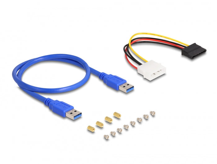 כרטיס הרחבה רייזר מסלוט PCIe x1 ל- 3 סלוטים PCIe x1 על כבל USB אורך 50 ס"מ - delock.israel