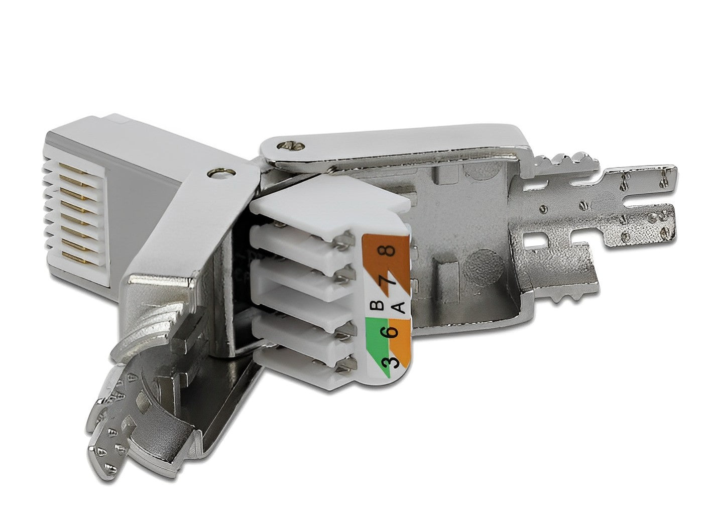 תקע רשת מסוכך RJ45 Cat.6A ללא כלי עבודה - delock.israel
