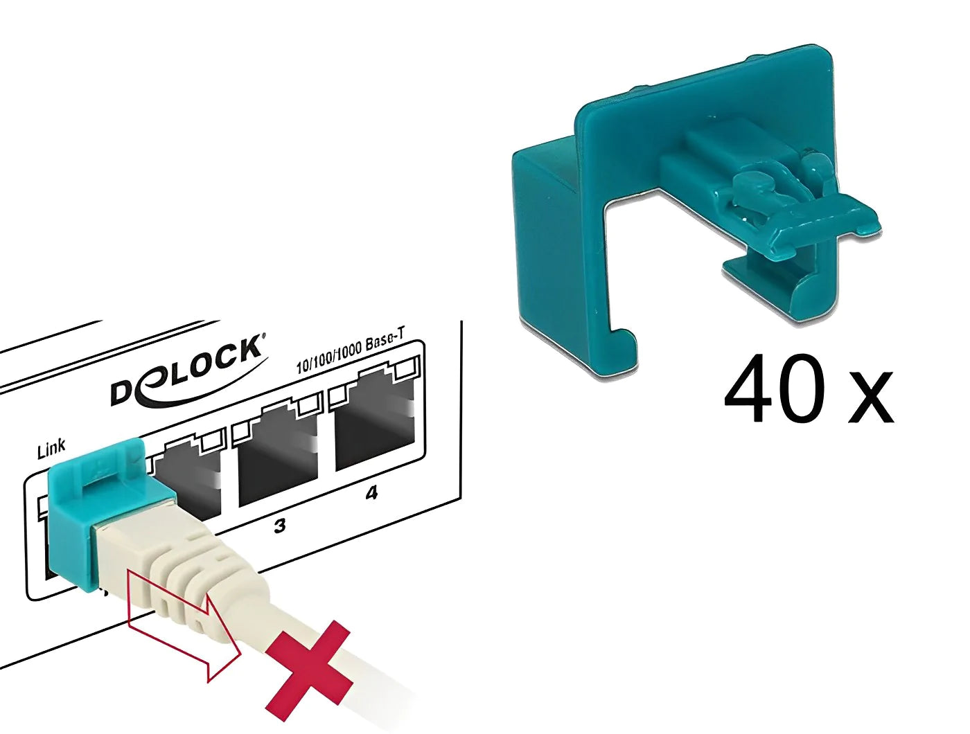 קליפס לאבטחת כבלי רשת סט 40 יח - delock.israel