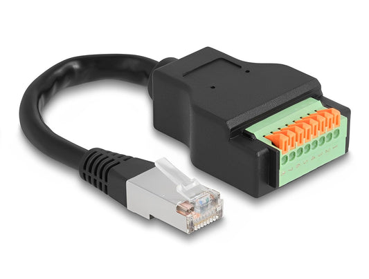 מתאם טרמינל בלוק בלחיצה על כבל קצר 15 ס"מ לתקע RJ45 Cat.5e - delock.israel