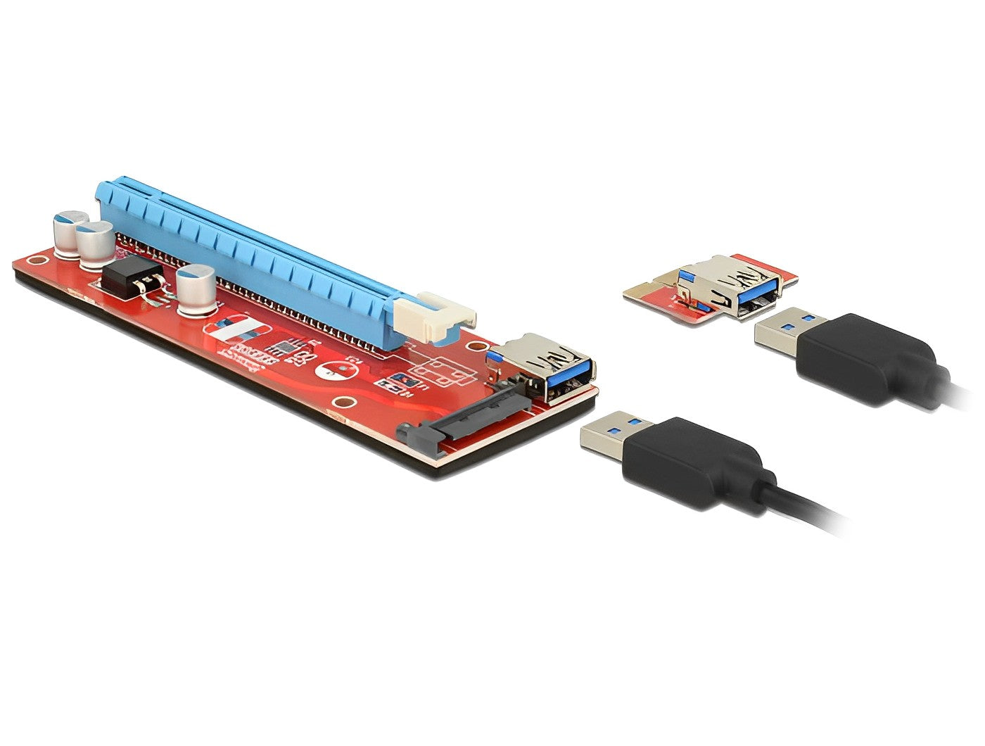 כרטיס הרחבה רייזר מסלוט PCIe x1 לסלוט PCIe x16 על כבל USB אורך 60 ס"מ - delock.israel