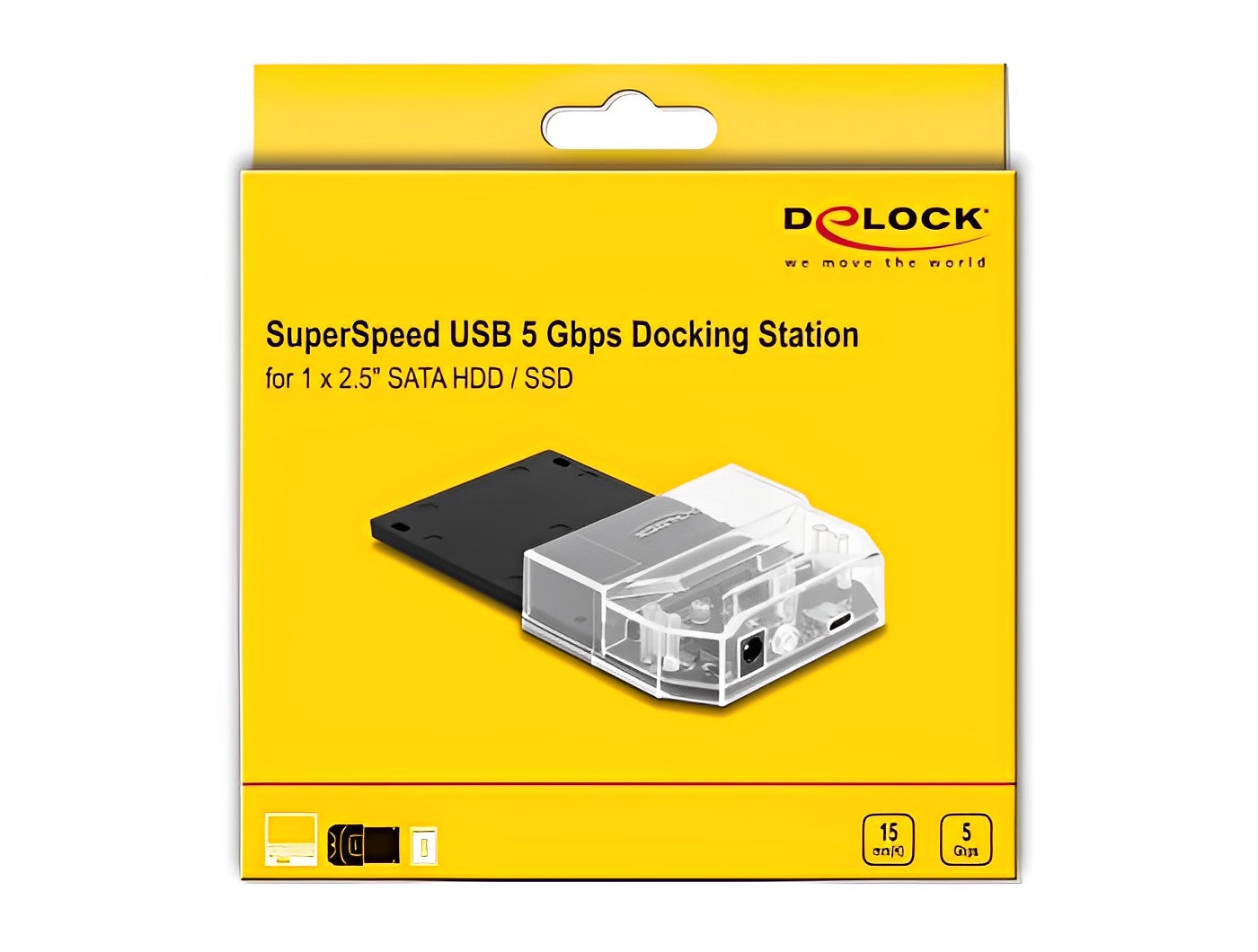 תחנת עגינה USB 3.2 Gen 1 עבור כונן SATA HDD / SSD 2.5″ - delock.israel