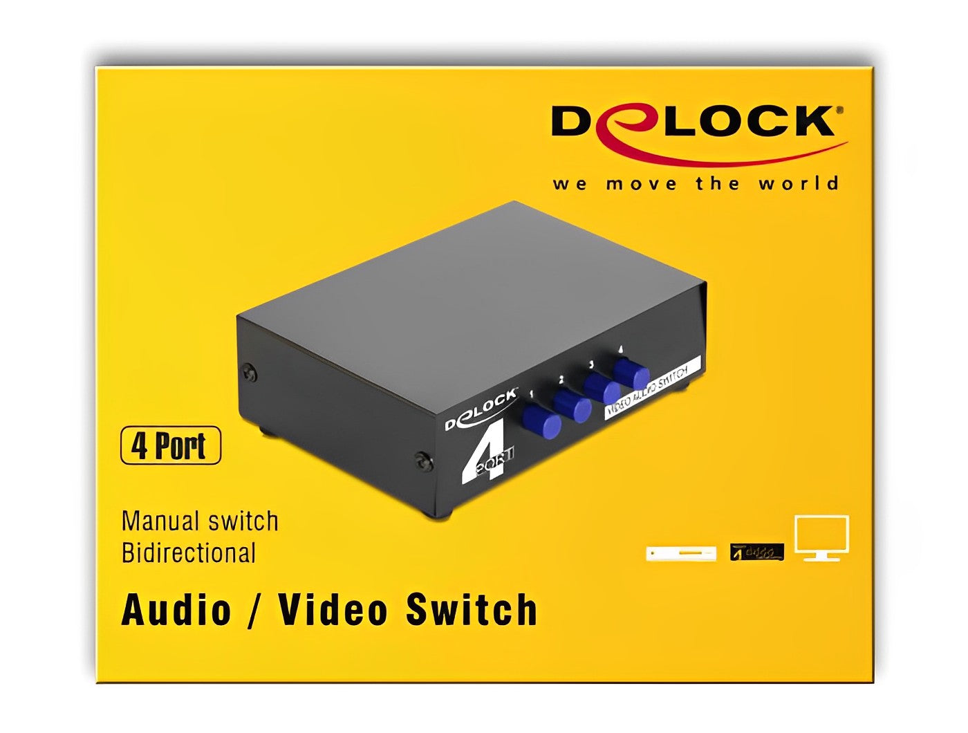 מיתוג מכני 4/1 RCA Audio / Video דו - כיווני - delock.israel
