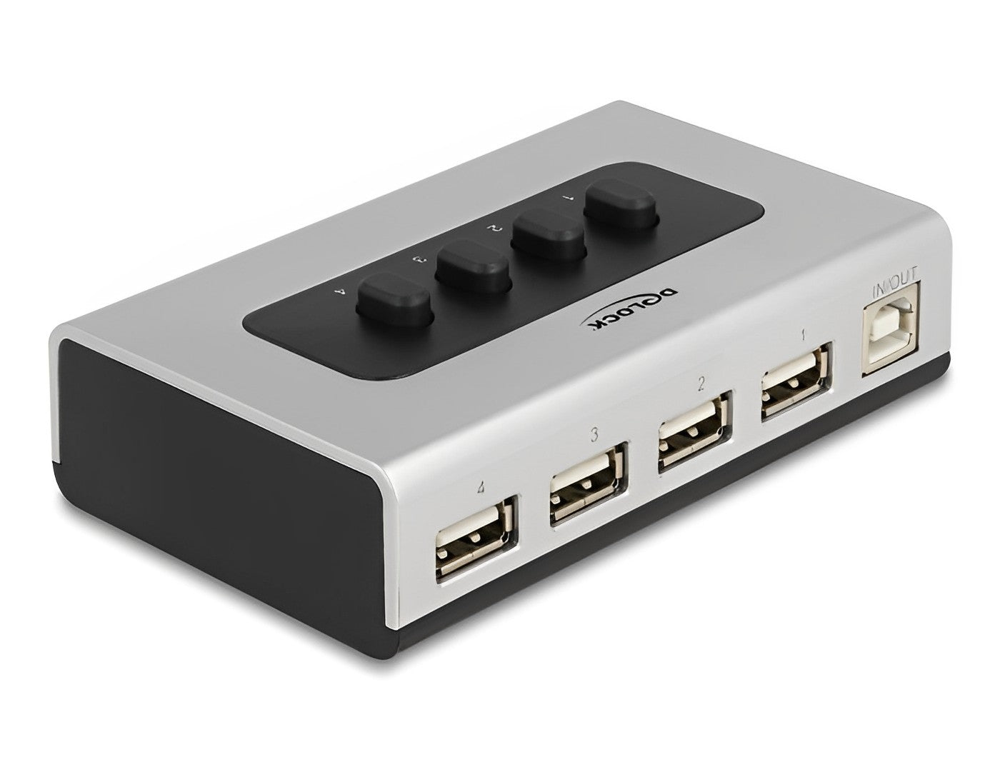 מיתוג מכני USB 2.0 דו - כיווני עם 4 יציאות USB-A - delock.israel
