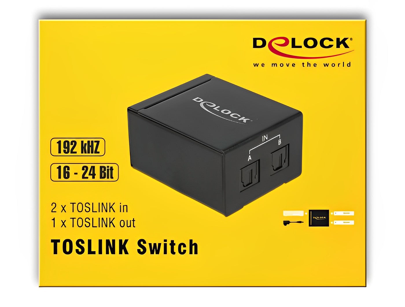 מיתוג אודיו אופטי S/PDIF TOSLINK 2/1 - delock.israel