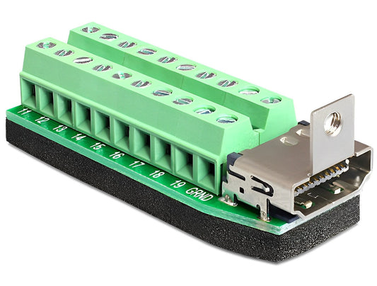טרמינל בלוק בחיבור הברגה לשקע HDMI - delock.israel