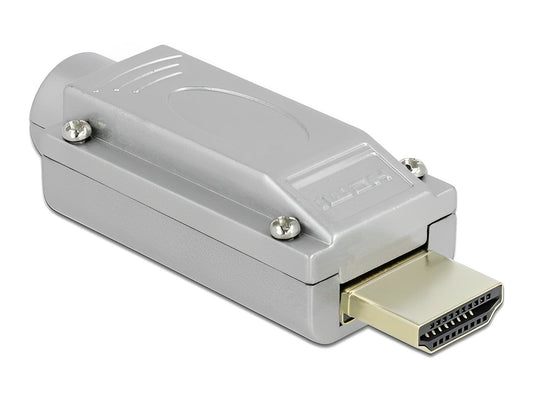 טרמינל בלוק בחיבור הברגה לתקע HDMI עם מכסה מתכת - delock.israel