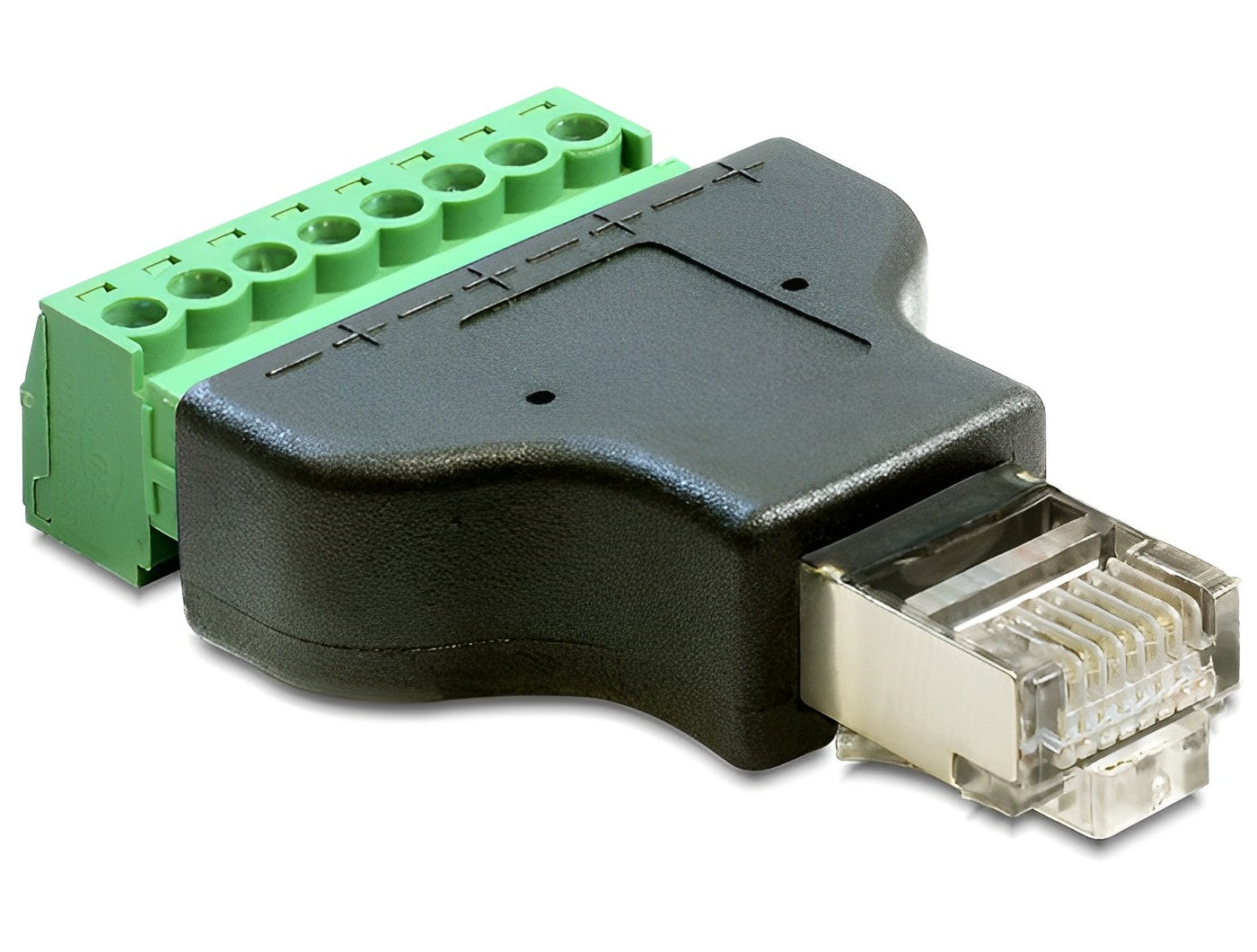 טרמינל בלוק בחיבור הברגה לתקע רשת RJ45 - delock.israel