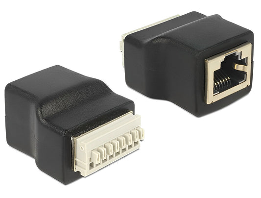 טרמינל בלוק בחיבור לחיצה לשקע RJ45 - delock.israel