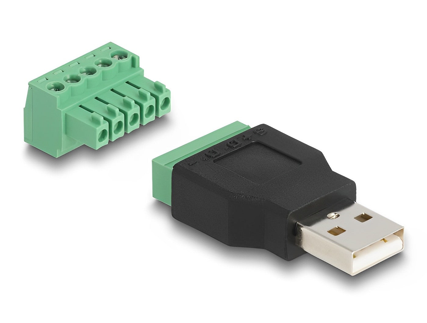 טרמינל בלוק בחיבור הברגה לתקע USB-A 2.0 - delock.israel