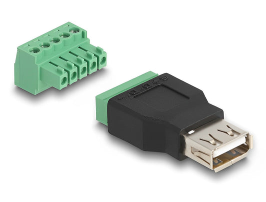 טרמינל בלוק בחיבור הברגה לשקע USB-A 2.0 - delock.israel