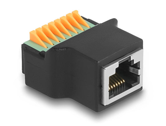 טרמינל בלוק בחיבור לחיצה לשקע רשת RJ45 - delock.israel