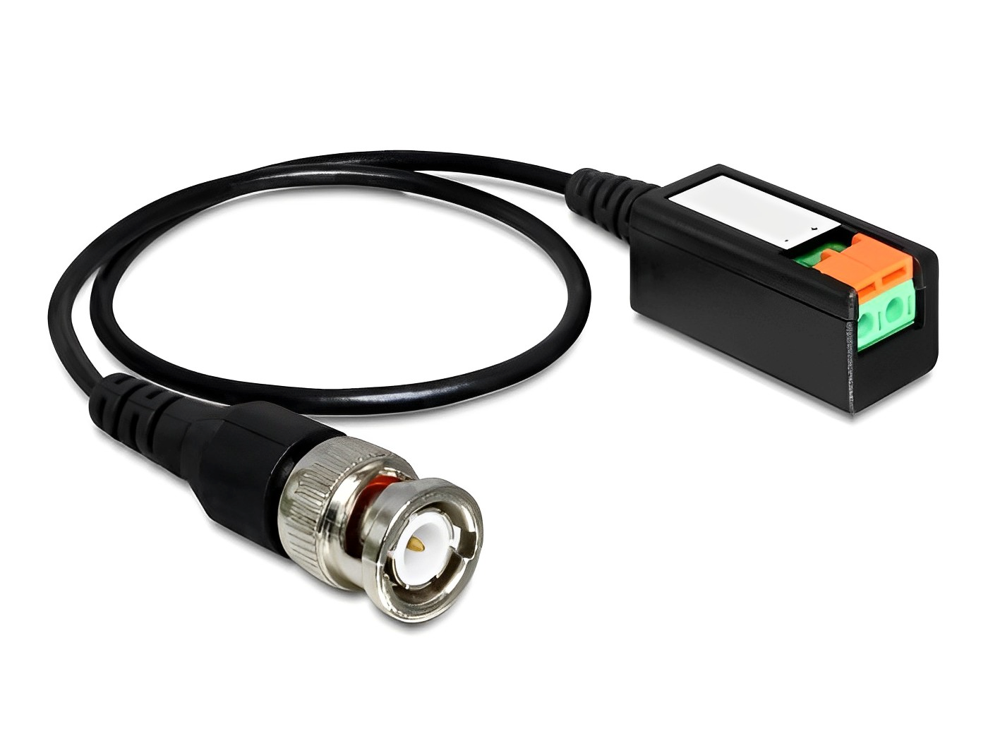 טרמינל בלוק בחיבור הברגה על כבל קצר 40 ס"מ לתקע BNC - delock.israel