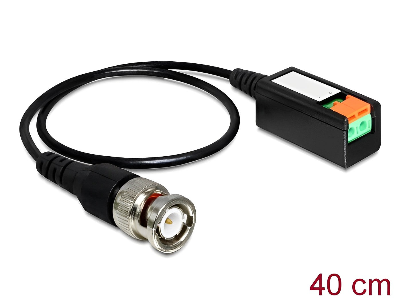 טרמינל בלוק בחיבור הברגה על כבל קצר 40 ס"מ לתקע BNC - delock.israel