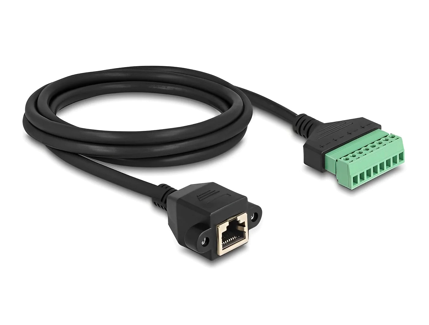 טרמינל בלוק בחיבור הברגה על כבל לשקע רשת RJ45 Cat.6A חיבור לפאנל - delock.israel