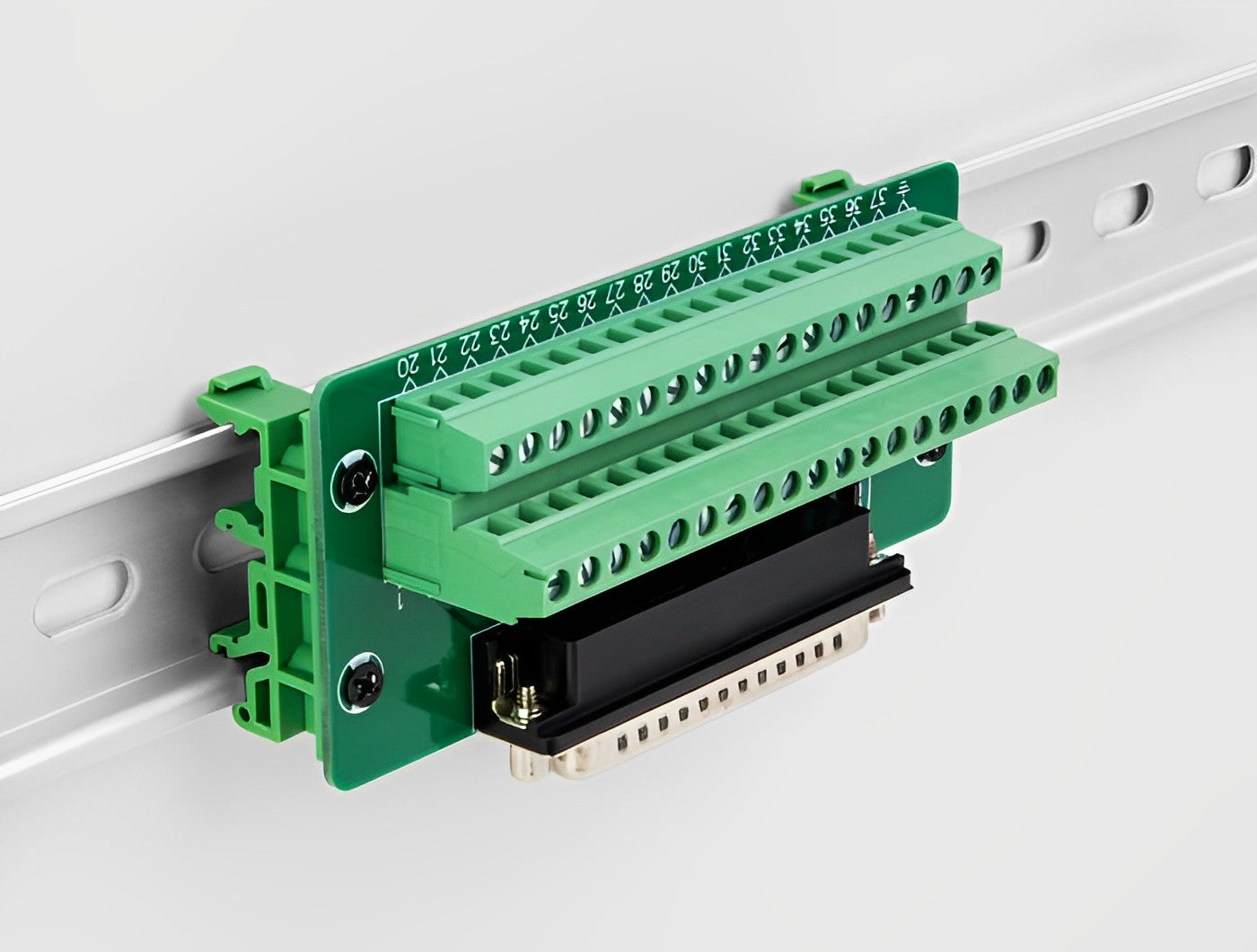 טרמינל בלוק DIN rail בחיבור הברגה לשקע D-Sub 37 pin - delock.israel