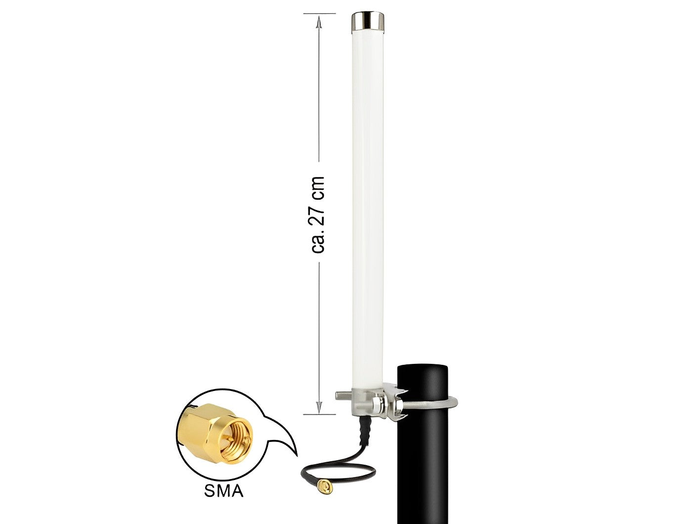 אנטנה כלל כיוונית LTE 2 - 6,5 dBi חיצונית מחבר SMA plug - delock.israel