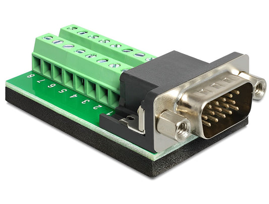 טרמינל בלוק בחיבור הברגה לתקע VGA - delock.israel