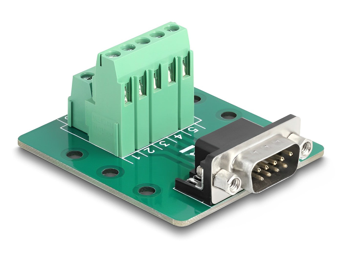 טרמינל בלוק DIN rail בחיבור הברגה לתקע D-Sub 9 pin - delock.israel
