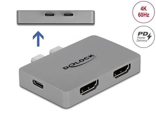 מתאם Thunderbolt™3 עבור MacBook לחיבור 2 מסכים HDMI 4K בו זמנית - delock.israel