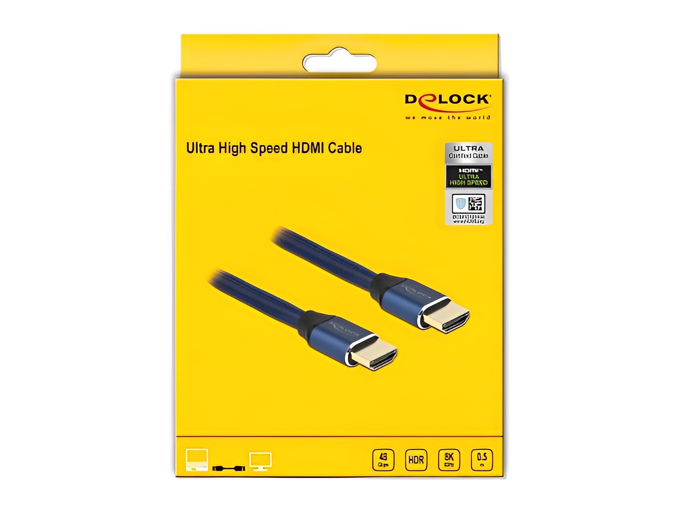 כבל HDMI 48 Gbps 8K Blue Certified ז/ז תומך 60 הרץ - delock.israel