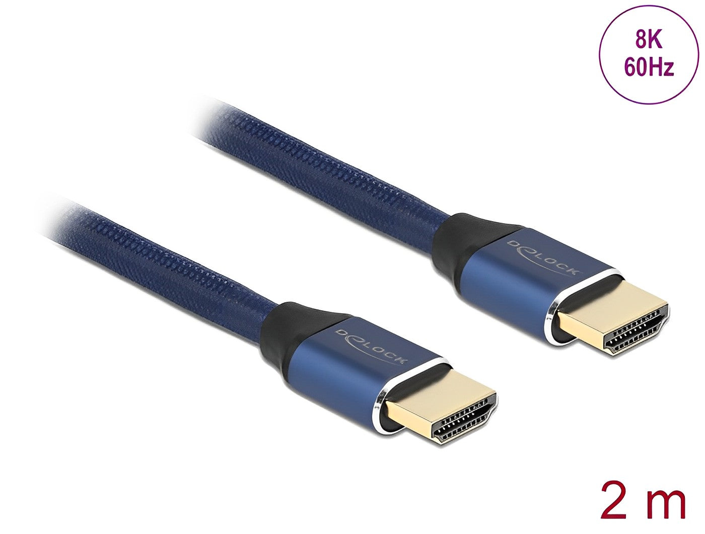 כבל HDMI 48 Gbps 8K Blue Certified ז/ז תומך 60 הרץ - delock.israel