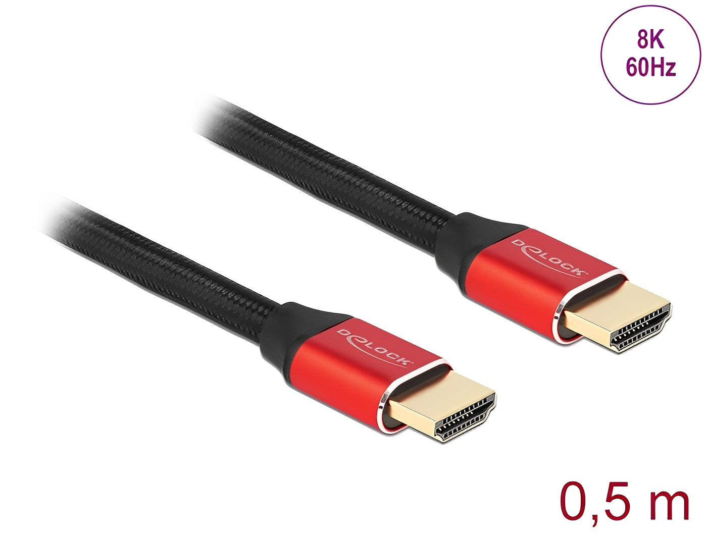 כבל HDMI 8K Certified ז/ז 60 הרץ תומך Dynamic HDR צבע אדום - delock.israel