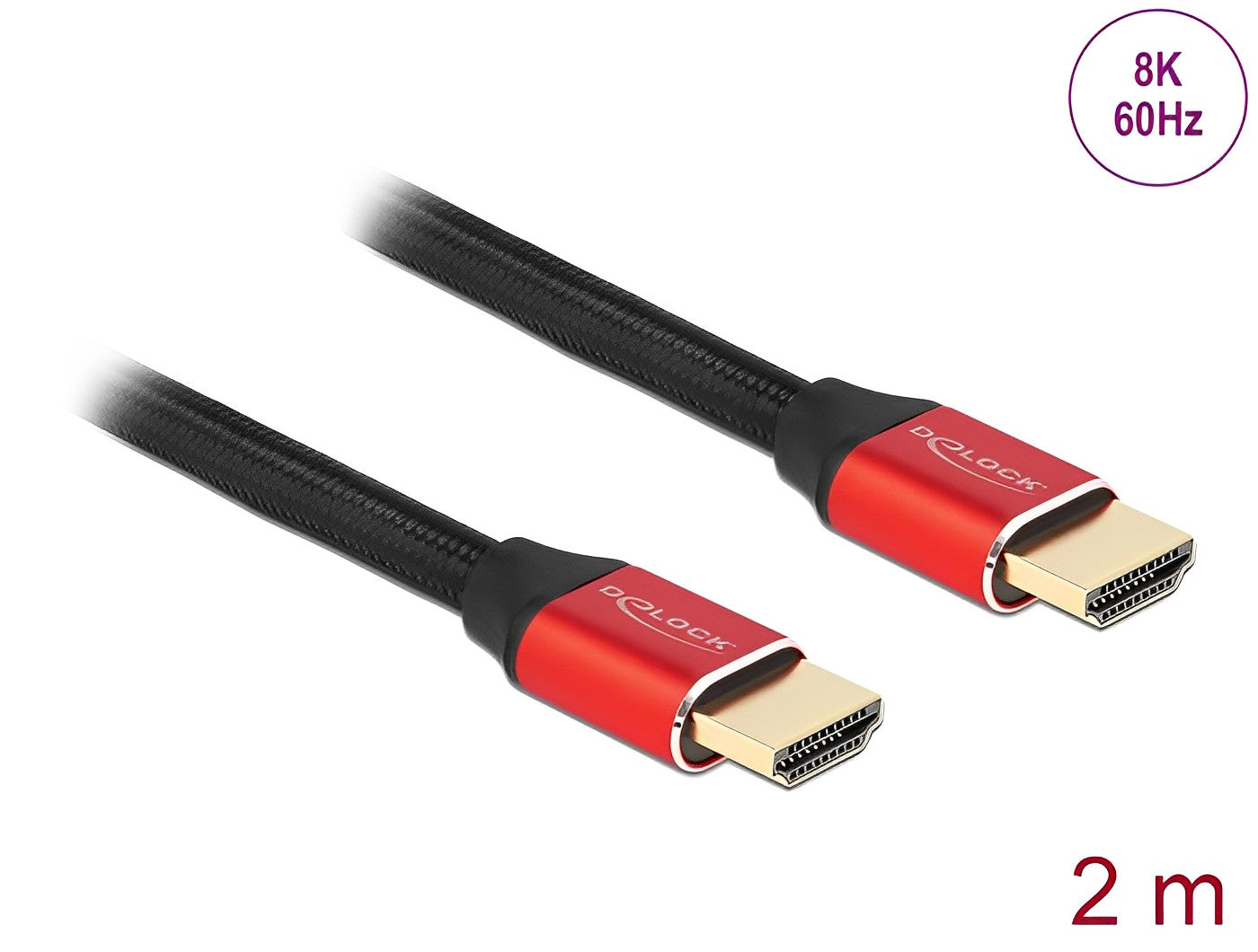 כבל HDMI 8K Certified ז/ז 60 הרץ תומך Dynamic HDR צבע אדום - delock.israel