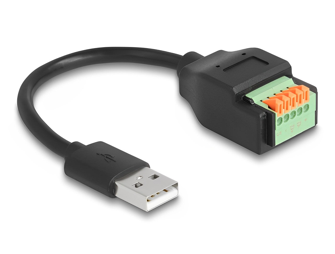 מתאם טרמינל בלוק בלחיצה על כבל קצר 15 ס"מ לתקע USB-A 2.0 - delock.israel