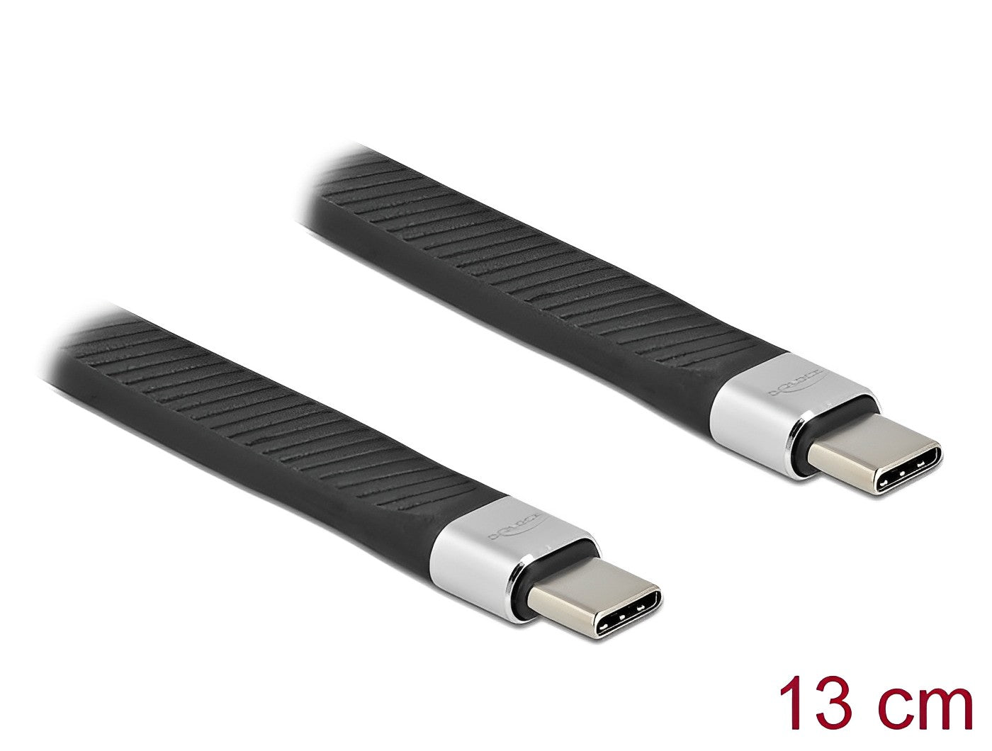 כבל USB-C 2.0 FPC שטוח ז/ז PD 5A E-Marker אורך 13 ס"מ - delock.israel