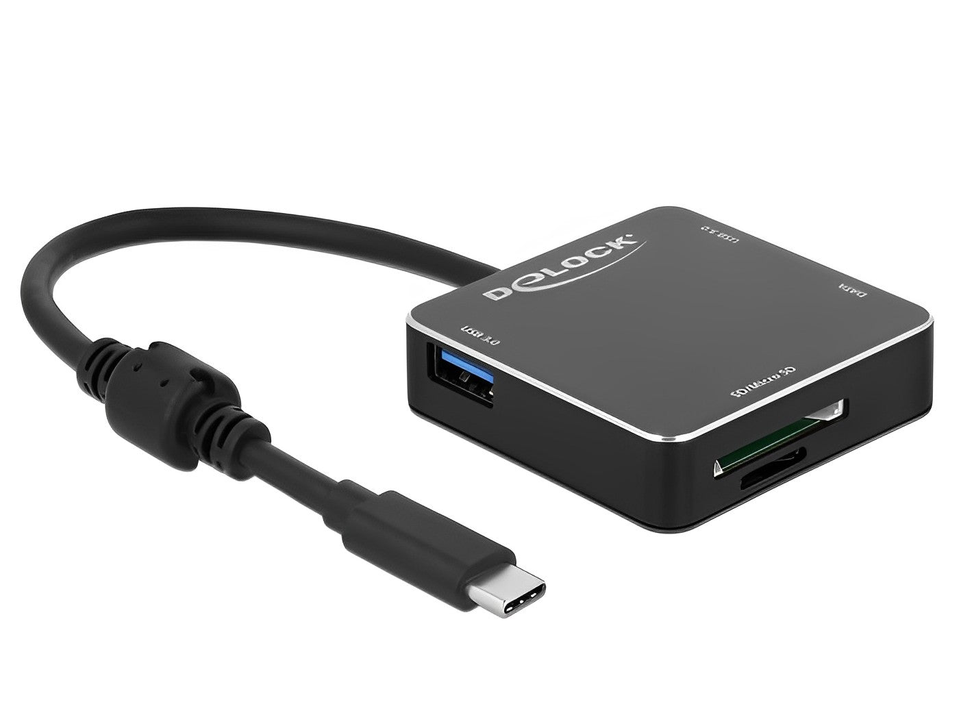 מפצל USB-C 3.1 Gen 1 5Gbps עם 3 פורט USB-A/C וקורא כרטיסים - delock.israel