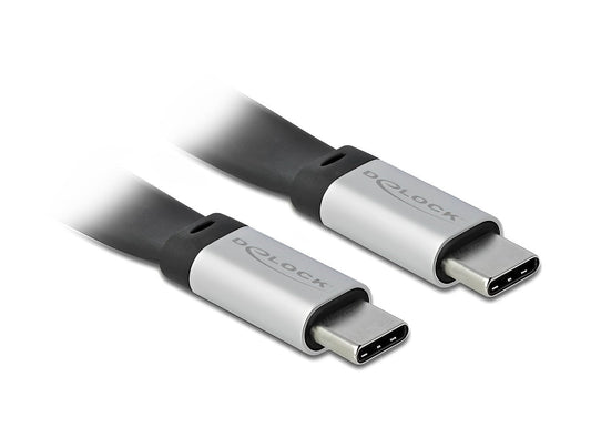 כבל USB-C 3.2 Gen 2 FPC שטוח ז/ז PD 3A E-Marker אורך 22 ס"מ - delock.israel