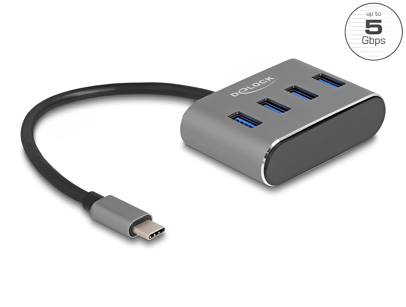 מפצל USB-C 3.2 Gen 1 5Gbps עם 4 יציאות USB-A - delock.israel