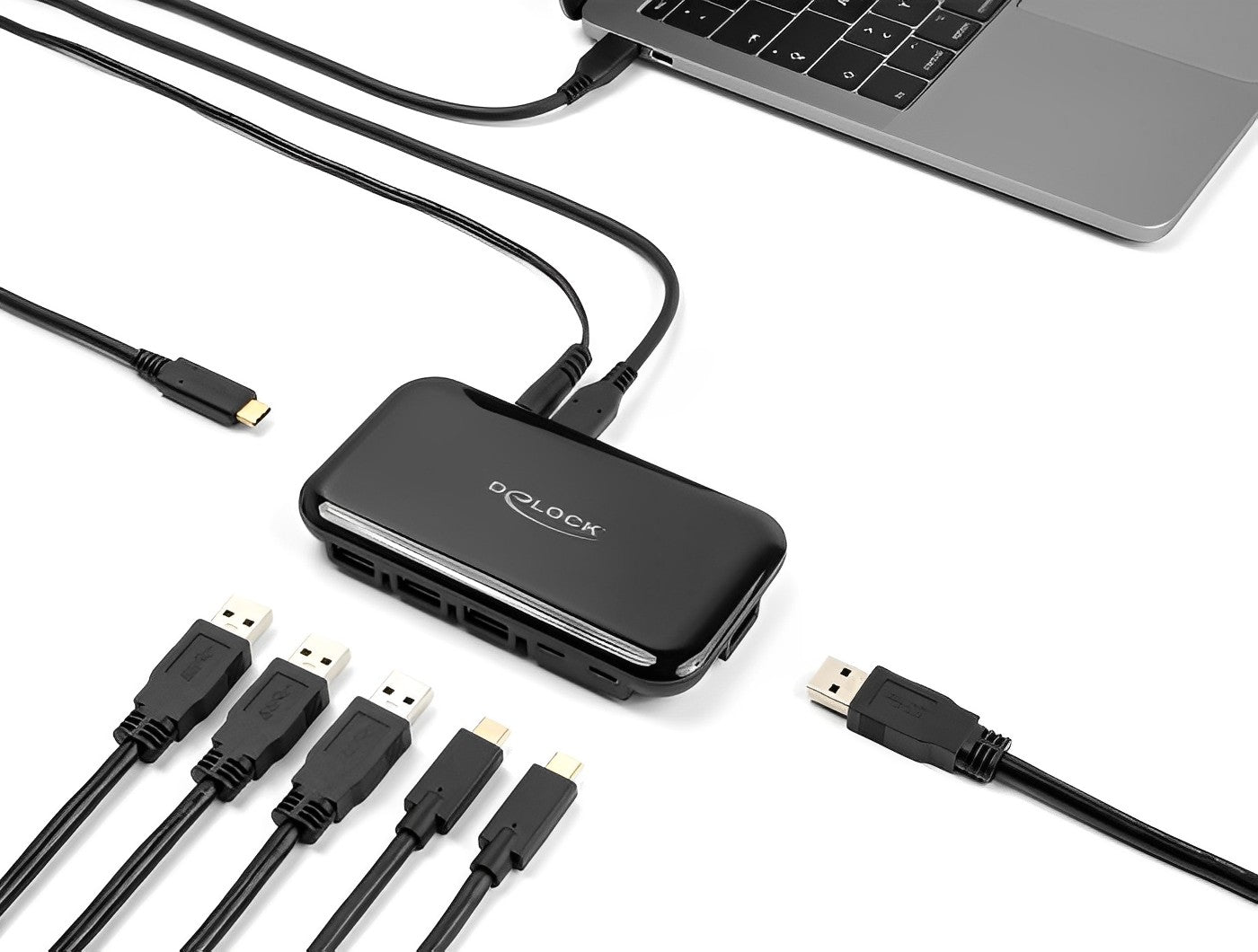 מפצל מקצועי USB-C 3.2 Gen 2 10Gbps אקטיבי עם 7 יציאות USB-A/C - delock.israel