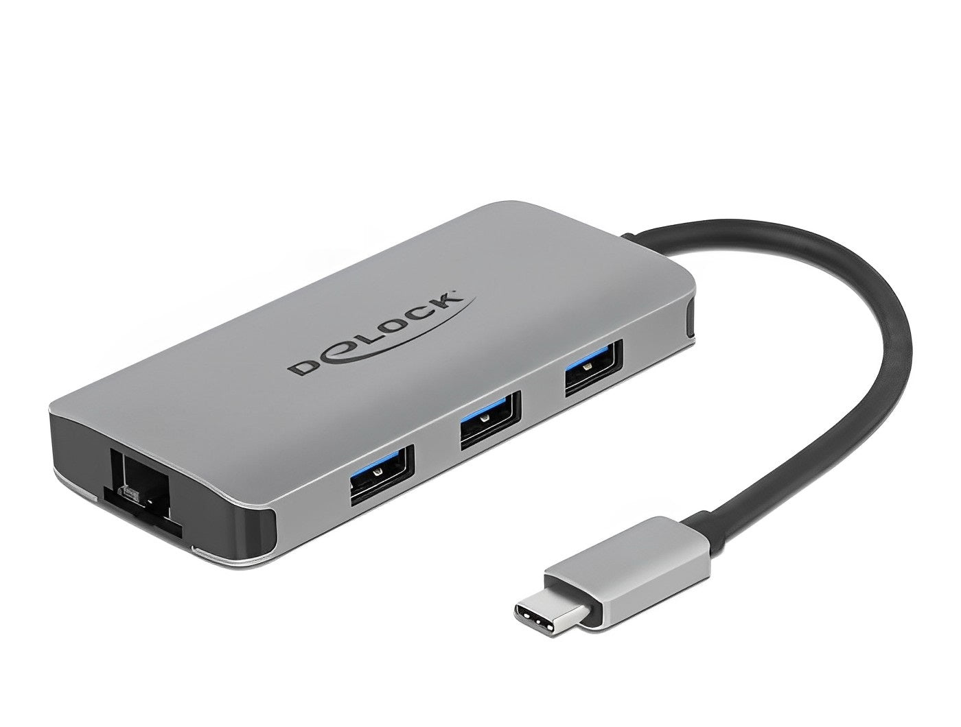 מפצל USB-C 3.2 5Gbps PD 100Watt עם 3 יציאות USB-A ושקע רשת RJ45 Giga - delock.israel