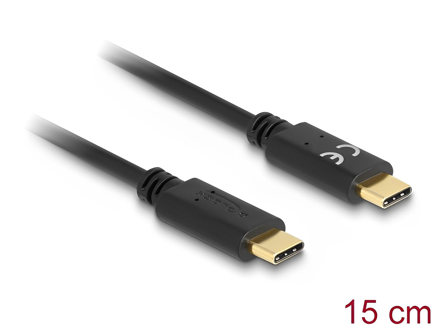כבל טעינה USB-C ז/ז תומך PD 5A 100 W אורך כבל 15 ס"מ - delock.israel