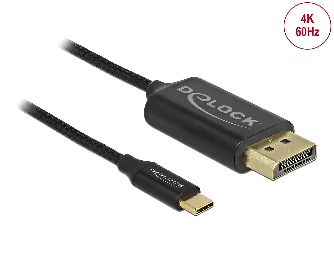 כבל תצוגה קואקסיאלי תקע USB-C לתקע DisplayPort 4K תומך 60 הרץ - delock.israel