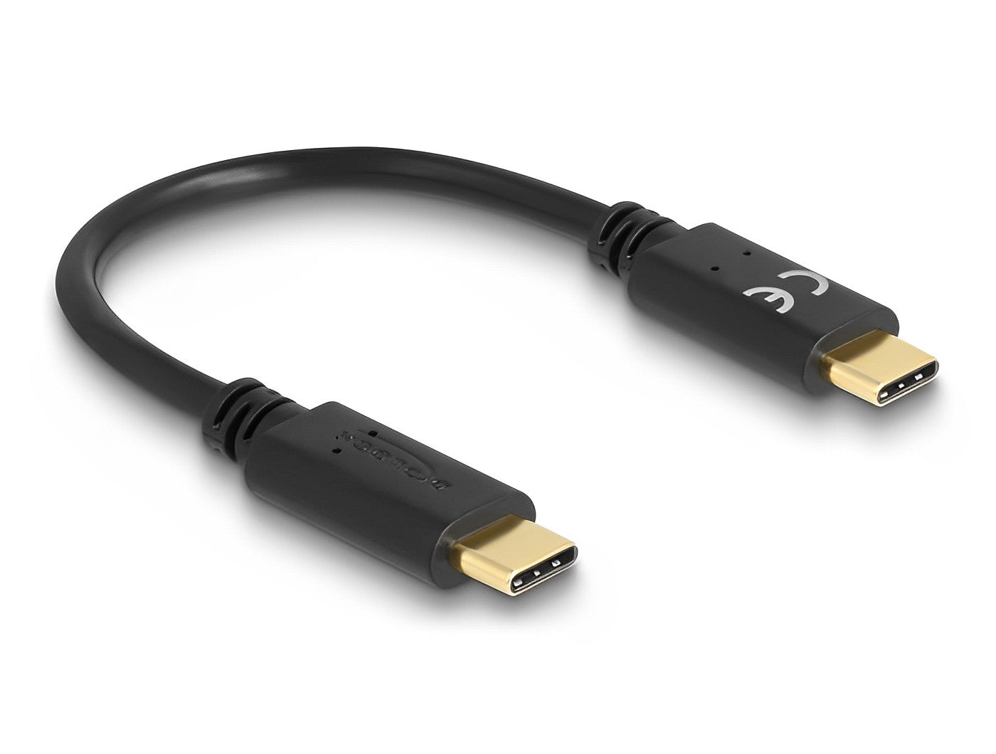 כבל טעינה USB-C ז/ז תומך PD 5A 100 W אורך כבל 15 ס"מ - delock.israel