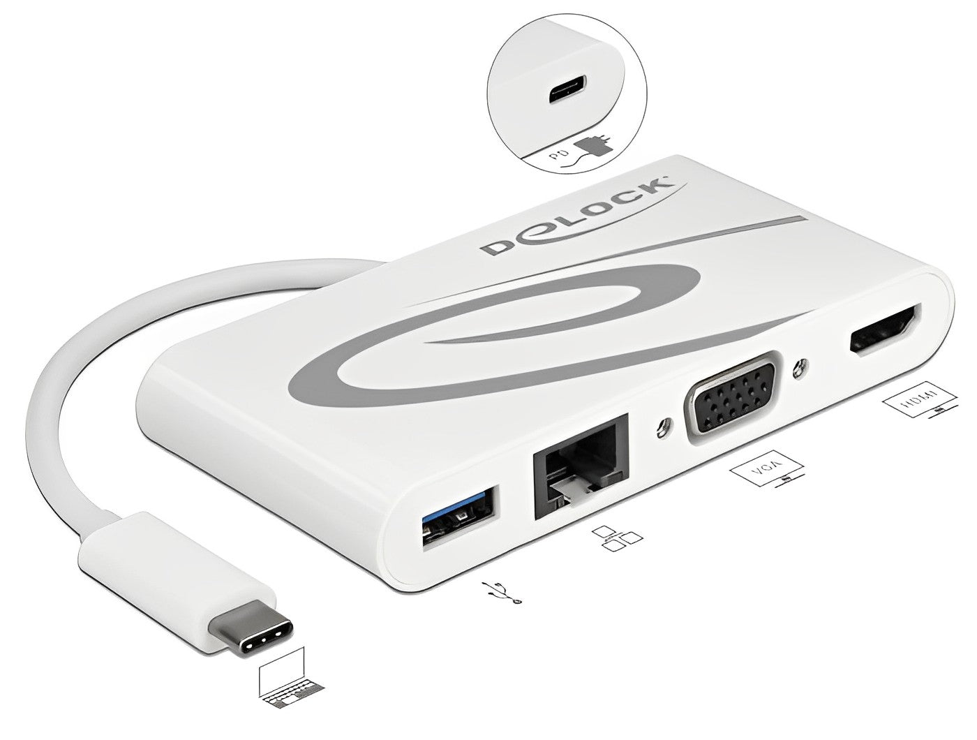 תחנת עגינה USB-C למחשב נייד עם חיבור למסכך HDMI 4K - delock.israel