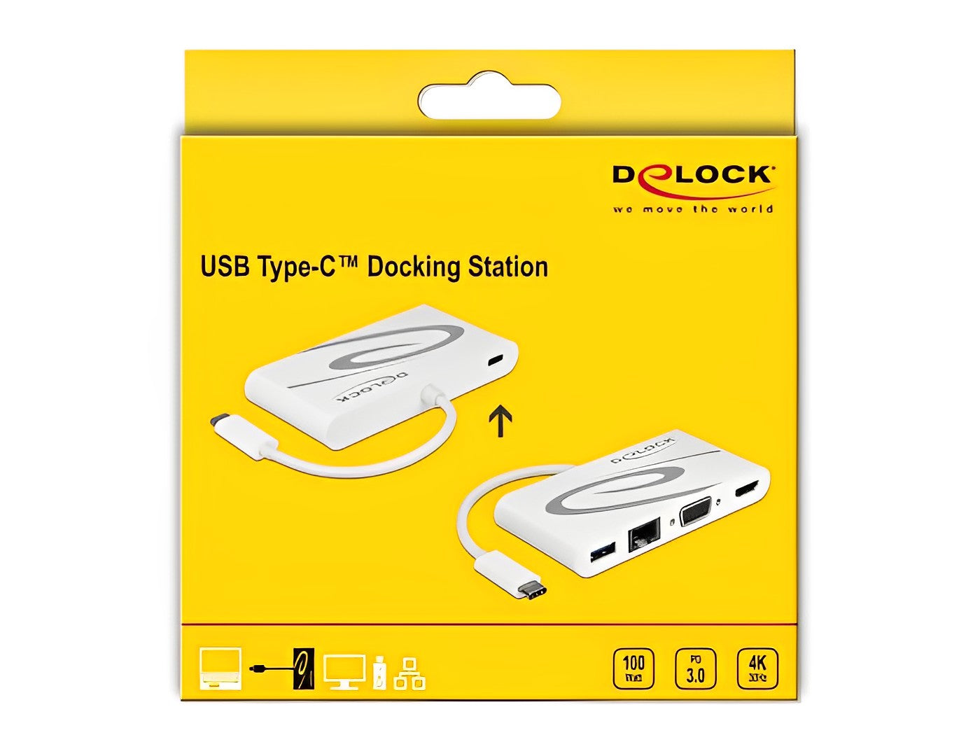 תחנת עגינה USB-C למחשב נייד עם חיבור למסכך HDMI 4K - delock.israel