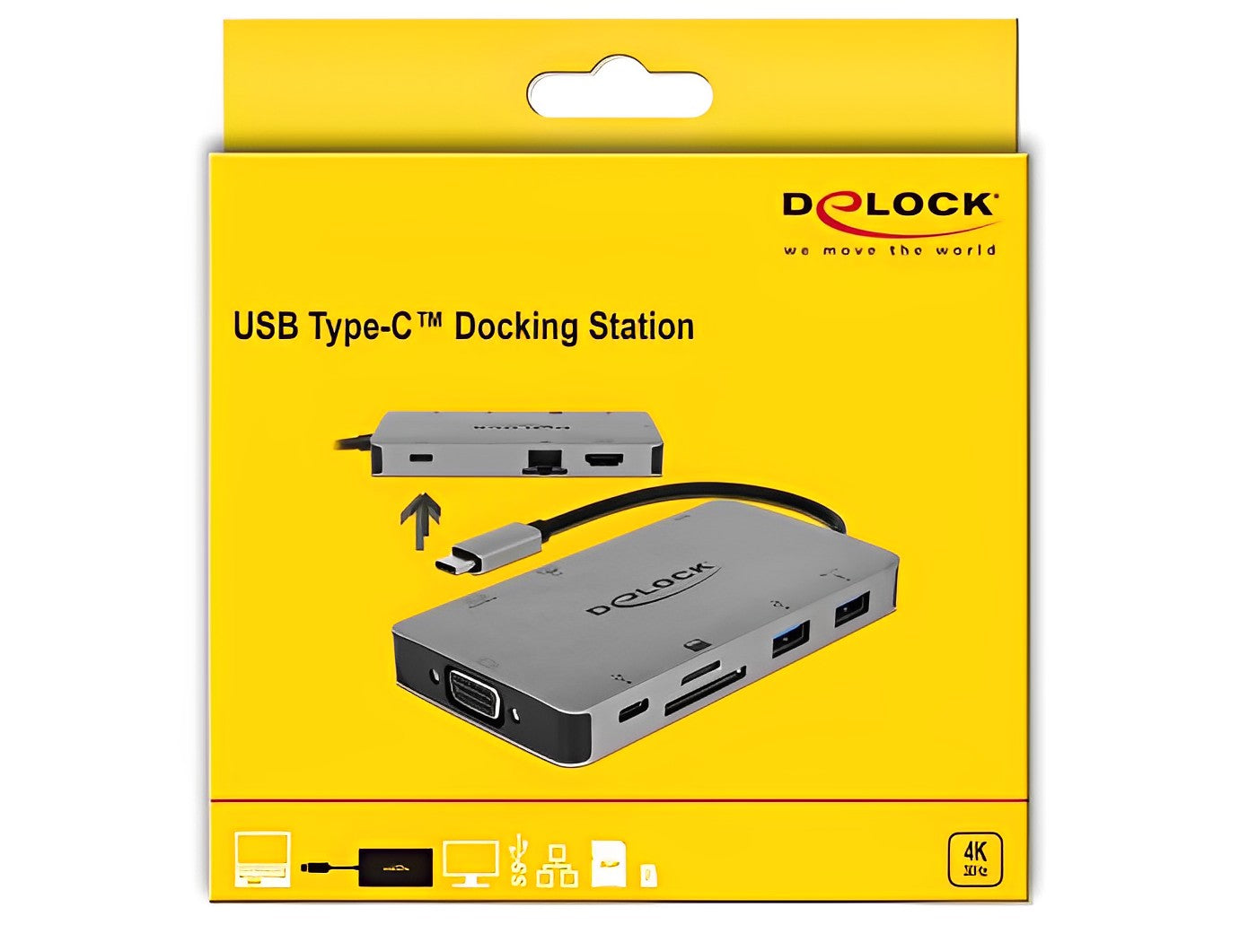תחנת עגינה USB-C למחשב נייד עם חיבור למסכך HDMI 4K - delock.israel