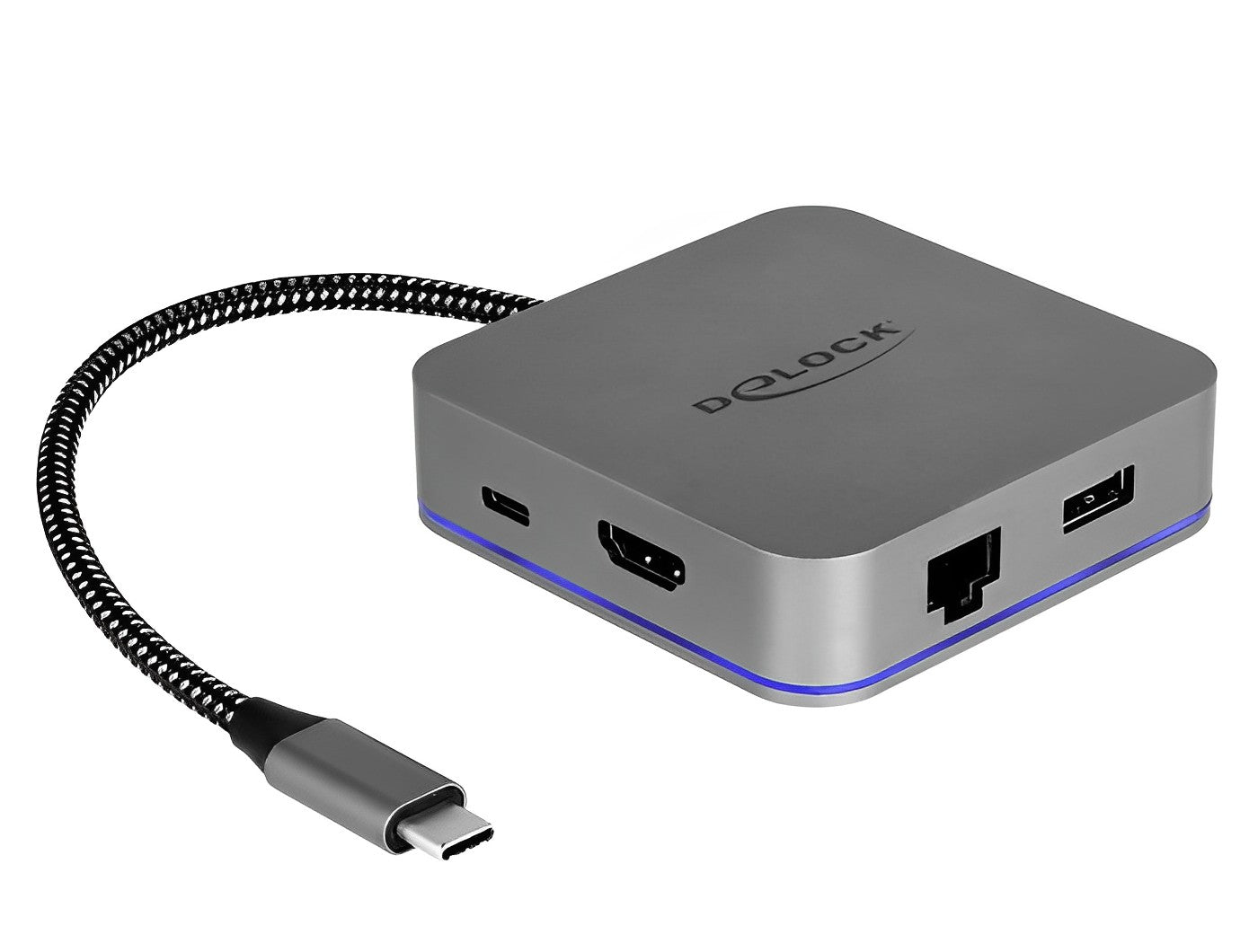 תחנת עגינה USB-C LED illumination למכשירי סלולר עם חיבור למסכך HDMI 4K - delock.israel