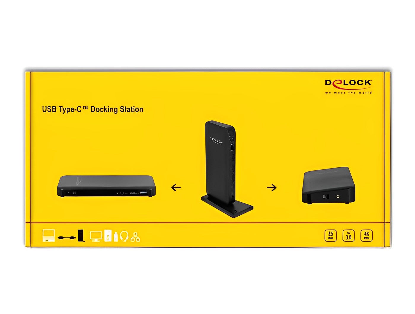 תחנת עגינה USB-C DP 1.4 למחשב נייד עם חיבור ל- 3 מסכים HDMI / DP 4K בו זמנית - delock.israel