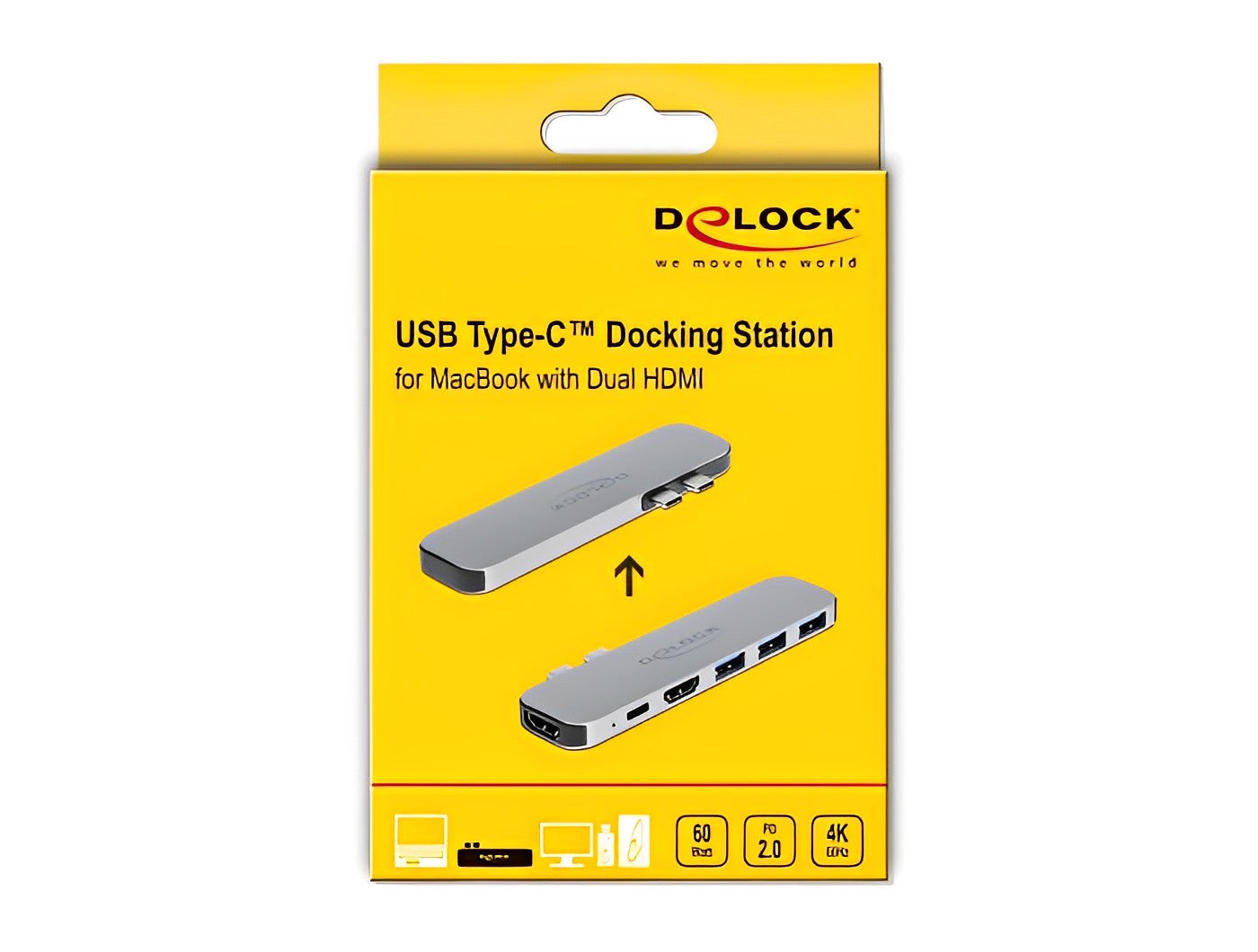 תחנת עגינה Thunderbolt™3 למחשב נייד MacBook עם חיבור ל-2 מסכים בו זמנית - delock.israel